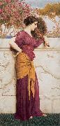 John William Godward The Peacock Fan oil painting